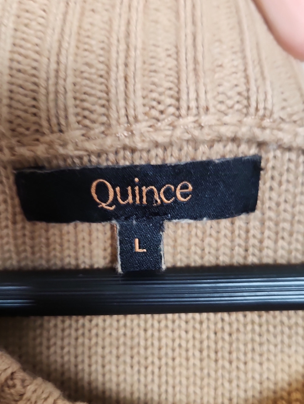 Quince 100% Organic Cotton Cropped Cardigan Camel Color Large - Picture 3 of 11